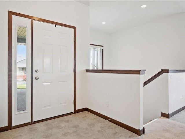 3602 Bluebird Dr SW, Cedar Rapids, IA 52404 - foyer entrance with baseboards and recessed lighting