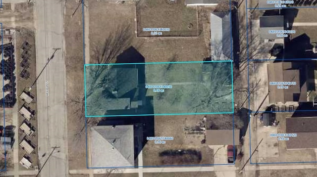 302 Meridian St, Tipton, IA 52772 - aerial map of property and surrounding area featuring property boundaries highlighted