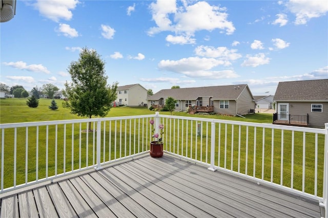 1727 Hunters Creek Way, Marion, IA 52302 - deck featuring a residential view and a lawn