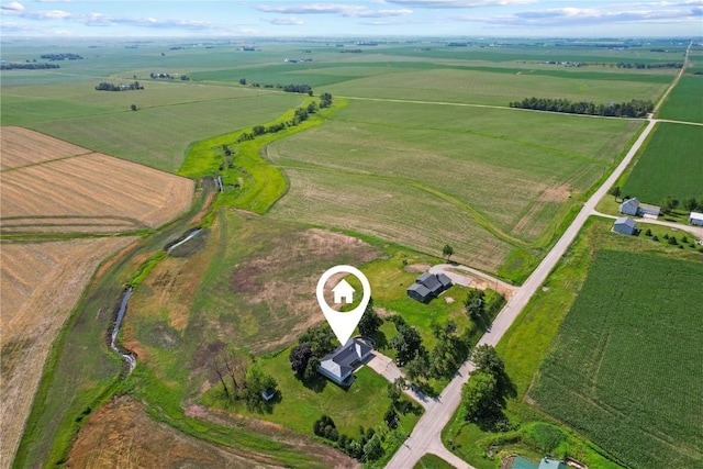 6752 29th Ave, Shellsburg, IA 52332 - aerial view of property and surrounding area with rural landscape and farmland