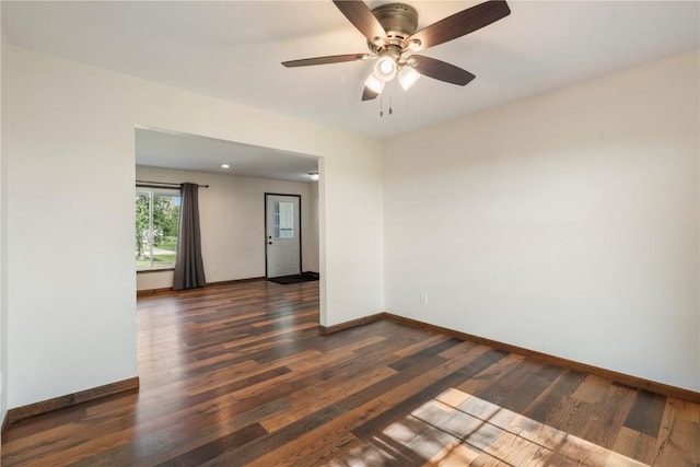 6752 29th Ave, Shellsburg, IA 52332 - spare room with wood finished floors and ceiling fan