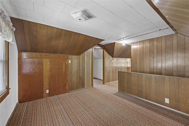 340 18th St NW, Cedar Rapids, IA 52405 - additional living space featuring wood walls and light colored carpet