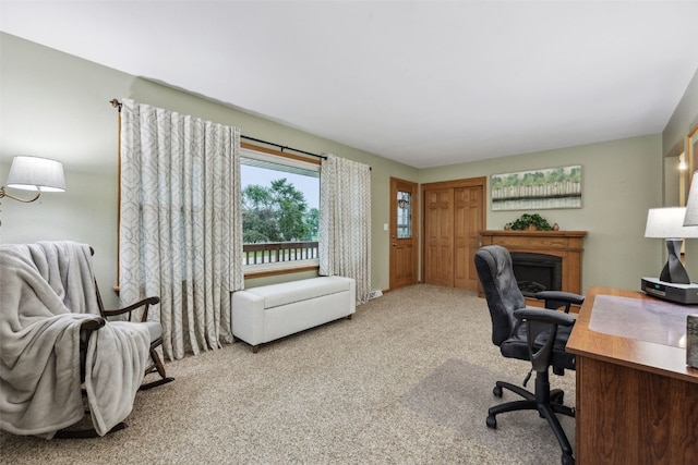 7812 Wieneke Cir, Cedar Rapids, IA 52404 - carpeted office space featuring a fireplace