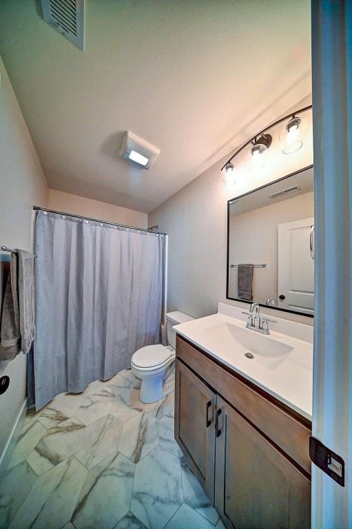 509 Grey Slate Dr SW, Cedar Rapids, IA 52404 - bathroom featuring vanity, marble look tiles, and a shower with shower curtain