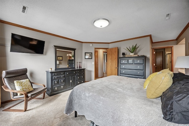 4725 Westchester Dr NE Unit C, Cedar Rapids, IA 52402 - carpeted bedroom with crown molding and a textured ceiling