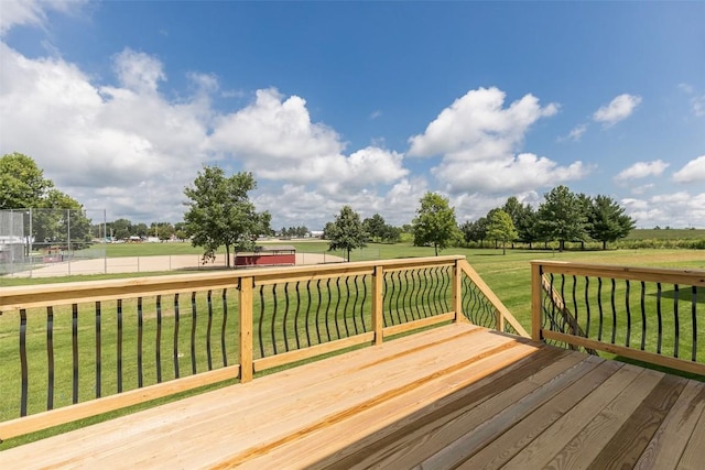 806 Crestview Dr, Solon, IA 52333 - wooden deck featuring a rural view