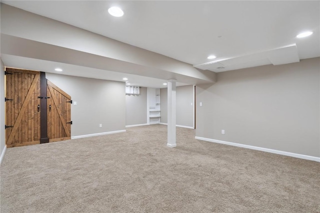 5315 E Ave NW, Cedar Rapids, IA 52405 - finished basement featuring recessed lighting and light colored carpet