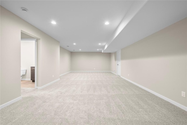 3880 Quail Trail Dr, Marion, IA 52302 - finished basement with light carpet and recessed lighting