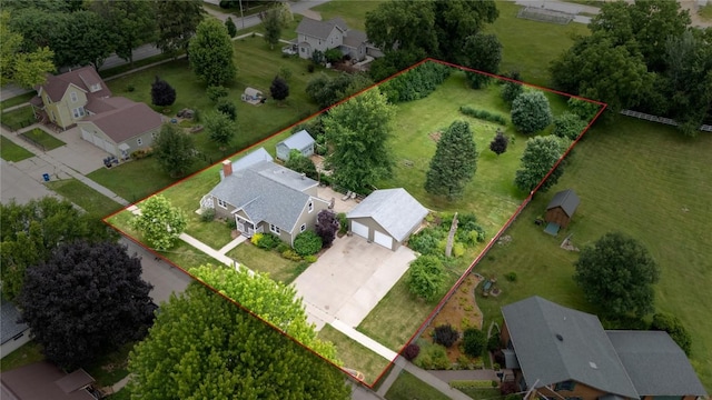 115 3rd St NE, Mount Vernon, IA 52314 - aerial perspective of suburban area featuring property parcel outlined