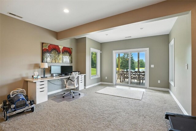 701 Sherwood Dr, Iowa City, IA 52245 - carpeted office space with baseboards and recessed lighting