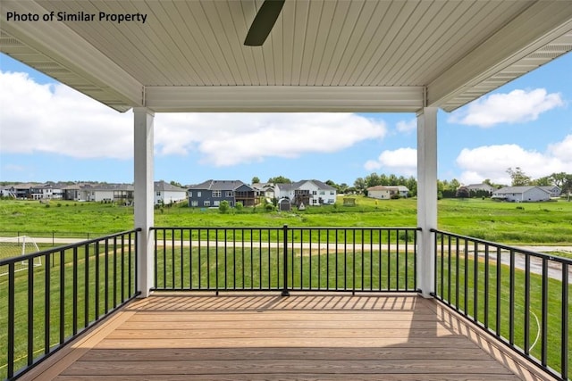 6706 Lauder Ln NE, Cedar Rapids, IA 52411 - wooden deck with a residential view and a yard