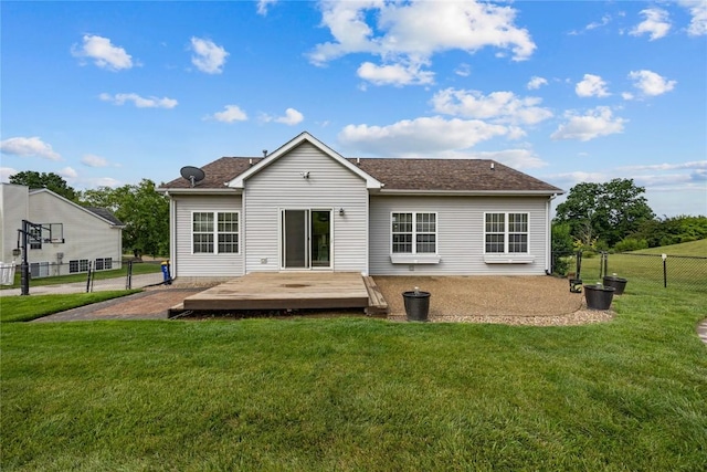 881 Shade Tree Ct, Lisbon, IA 52253 - back of property featuring a deck and roof with shingles