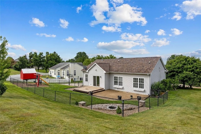 881 Shade Tree Ct, Lisbon, IA 52253 - rear view of house with a wooden deck