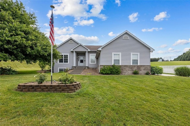 881 Shade Tree Ct, Lisbon, IA 52253 - ranch-style home featuring a front lawn