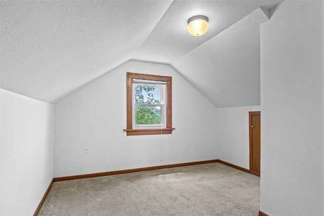 3514 Elm Ave SE, Cedar Rapids, IA 52403 - additional living space with carpet flooring, vaulted ceiling, and a textured ceiling