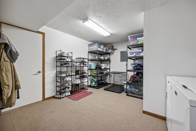 1211 Cambria Ct, Iowa City, IA 52246 - storage area featuring washer and clothes dryer and electric panel