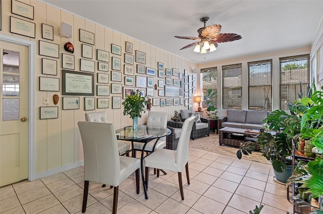 927 Southlawn Dr, Iowa City, IA 52245 - dining area featuring light tile patterned floors and a ceiling fan