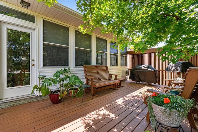 927 Southlawn Dr, Iowa City, IA 52245 - wooden terrace with a grill