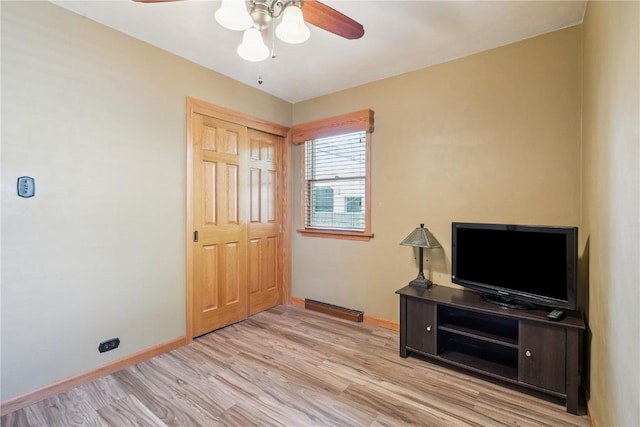 1039 31st St NE, Cedar Rapids, IA 52402 - unfurnished office with light wood-style flooring and ceiling fan