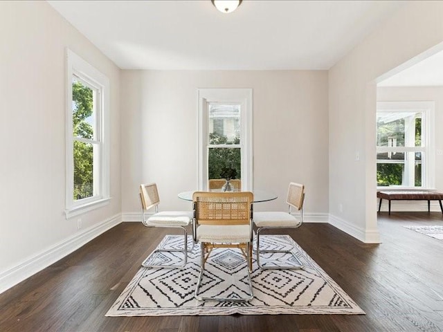 1308 A Ave NW, Cedar Rapids, IA 52405 - dining space featuring healthy amount of natural light and dark wood-style floors