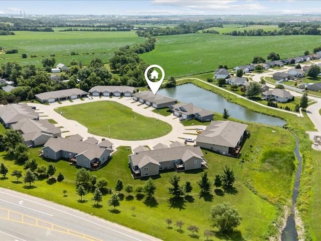 550 Meadow Oak Cir, Fairfax, IA 52228 - aerial view of residential area featuring a large body of water