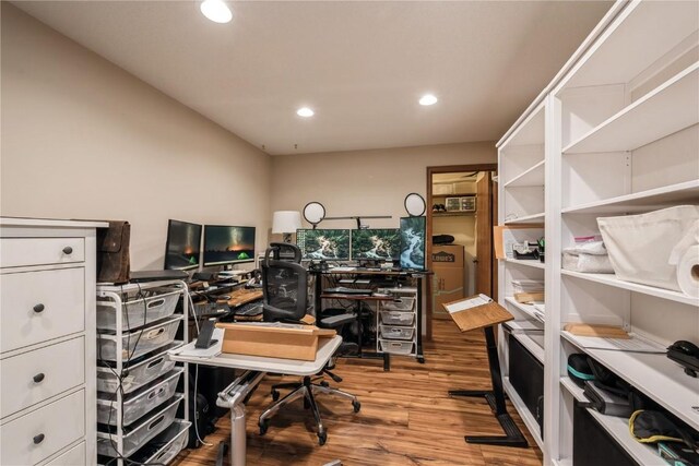 1579 Matterhorn Dr NE, Cedar Rapids, IA 52402 - office with wood finished floors and recessed lighting