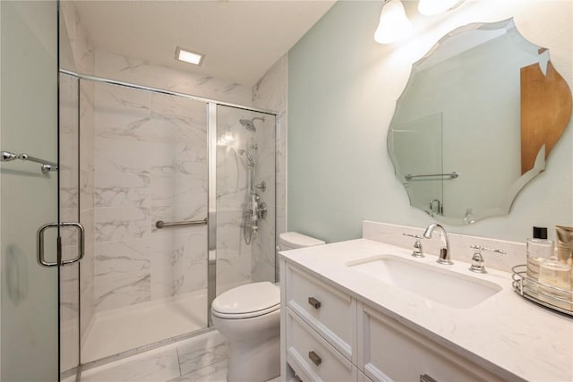 1579 Matterhorn Dr NE, Cedar Rapids, IA 52402 - full bath featuring marble look tile flooring, a marble finish shower, and vanity
