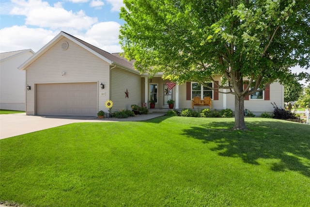 2515 Woodhill Dr SW, Cedar Rapids, IA 52404 - view of front of house with an attached garage, driveway, a front lawn, and a porch