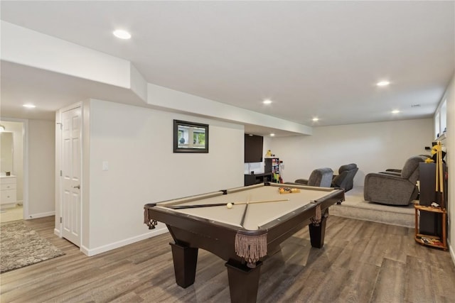 4420 Spring Meadow Pl NE, Cedar Rapids, IA 52411 - playroom featuring wood finished floors, billiards, and recessed lighting