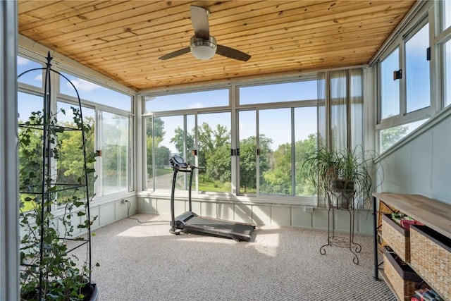 1580 Matterhorn Dr NE, Cedar Rapids, IA 52402 - unfurnished sunroom featuring a ceiling fan