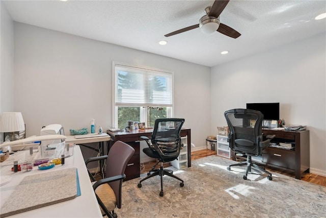 1580 Matterhorn Dr NE, Cedar Rapids, IA 52402 - office space featuring recessed lighting, wood finished floors, and ceiling fan