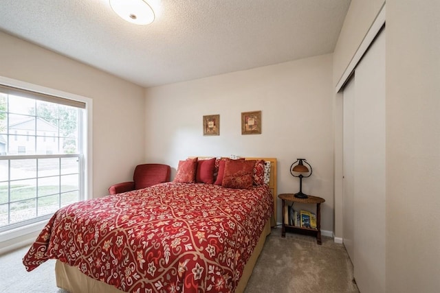 4405 Westchester Dr Unit B, Cedar Rapids, IA 52402 - bedroom with carpet floors, multiple windows, a closet, and a textured ceiling
