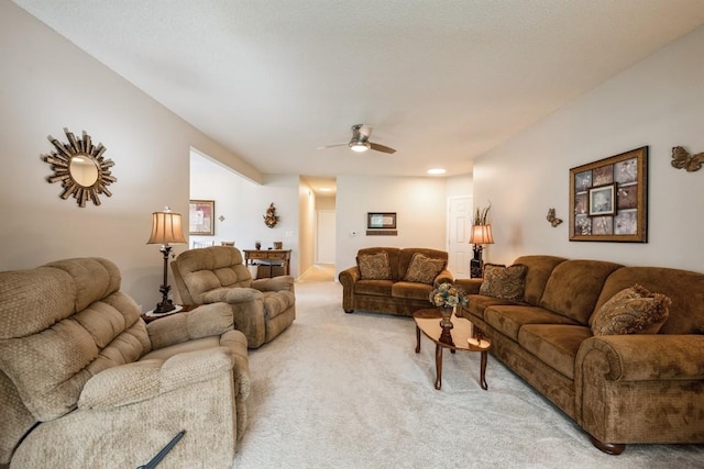 4405 Westchester Dr Unit B, Cedar Rapids, IA 52402 - living area featuring light colored carpet and ceiling fan