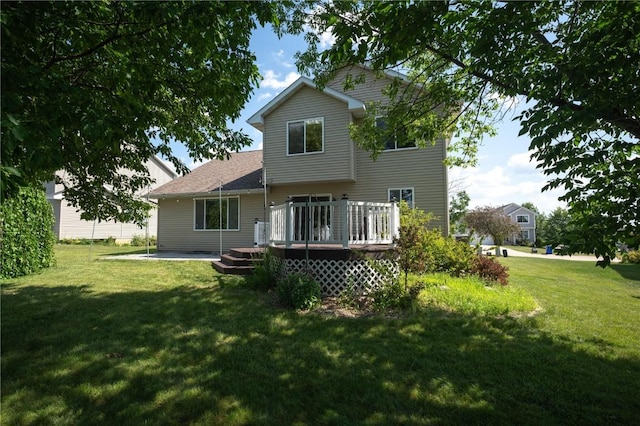 6514 Fox Run Dr SW, Cedar Rapids, IA 52404 - rear view of property with a yard and a deck