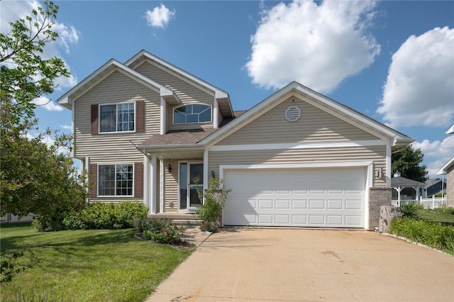 6514 Fox Run Dr SW, Cedar Rapids, IA 52404 - traditional-style home with concrete driveway, an attached garage, a front yard, and brick siding