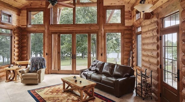 140 Falcon Dr, Montezuma, IA 50171 - sunroom / solarium featuring lofted ceiling and french doors