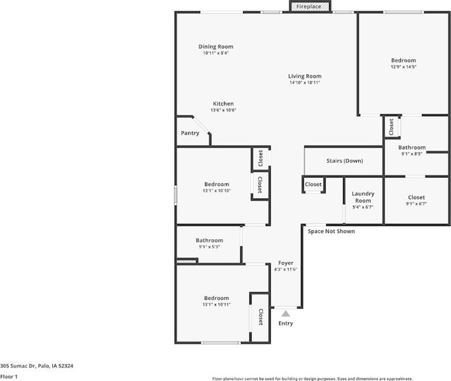 305 Sumac Dr, Palo, IA 52324 - view of floor plan / room layout