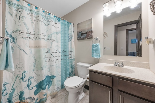 210 Northgate St NW, Shellsburg, IA 52332 - bathroom featuring vanity, tile patterned flooring, and a shower with curtain