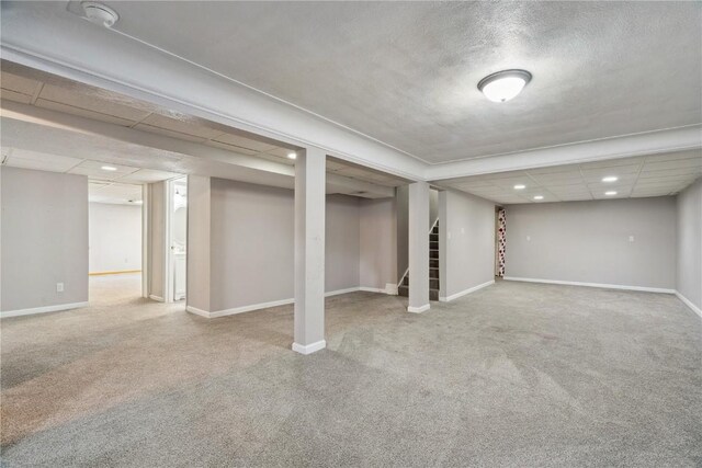 3642 Redbud Rd NE, Cedar Rapids, IA 52402 - finished basement with carpet, stairway, and recessed lighting