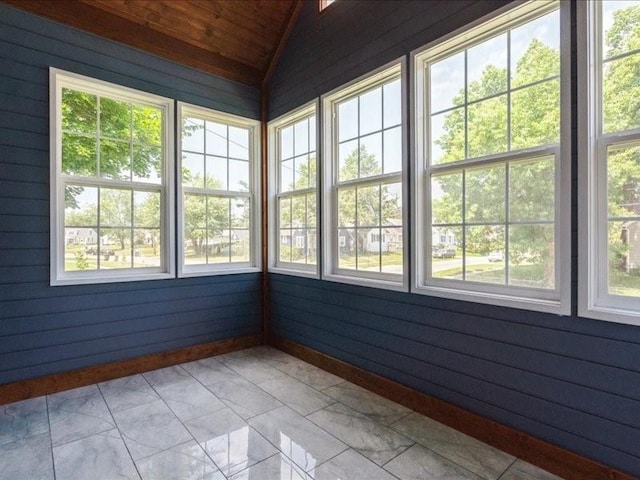 425 24th NE, Cedar Rapids, IA 52402 - unfurnished sunroom with vaulted ceiling, wood ceiling, and healthy amount of natural light