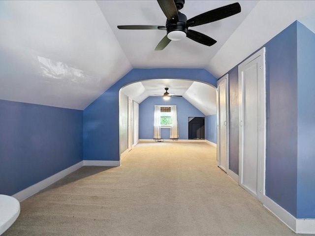 425 24th NE, Cedar Rapids, IA 52402 - bonus room with a ceiling fan, carpet, and lofted ceiling
