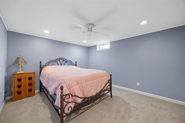 330 E S St, Lisbon, IA 52253 - carpeted bedroom with recessed lighting and a ceiling fan