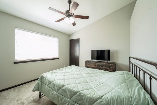 3212 Sherwood Pl, Marion, IA 52302 - carpeted bedroom featuring lofted ceiling and ceiling fan