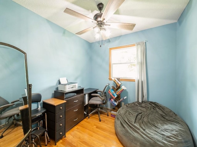 820 Hillview Dr, Marion, IA 52302 - office with light wood-type flooring and a ceiling fan