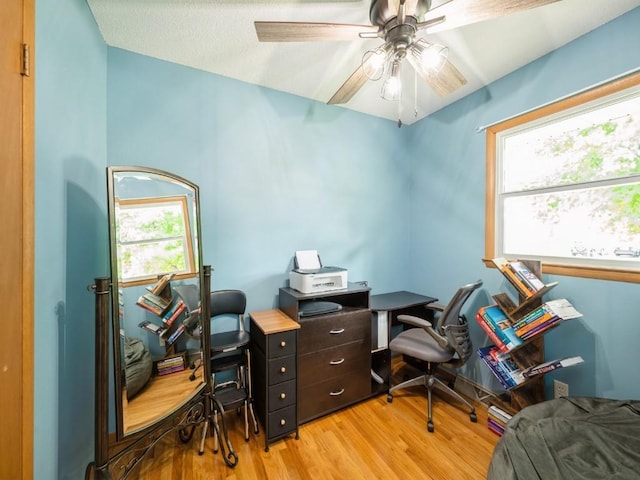 820 Hillview Dr, Marion, IA 52302 - office with light wood-style floors and a ceiling fan