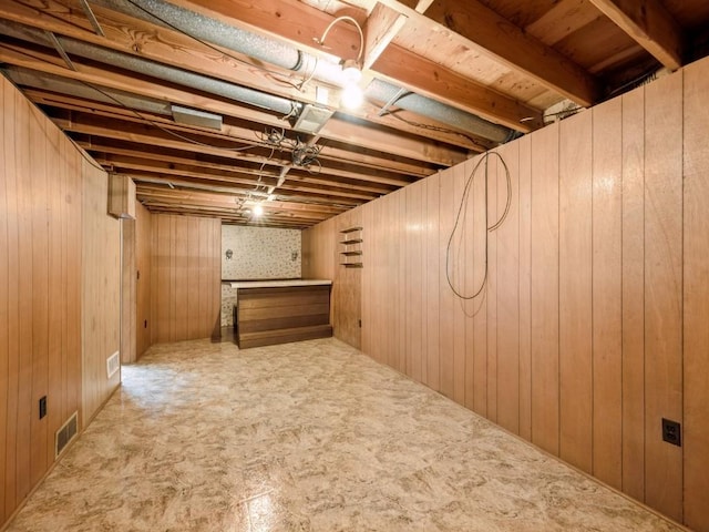 820 Hillview Dr, Marion, IA 52302 - below grade area featuring wood walls