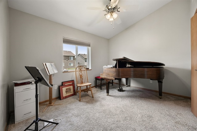 609 W Orange St, West Branch, IA 52358 - carpeted office featuring a ceiling fan and baseboards