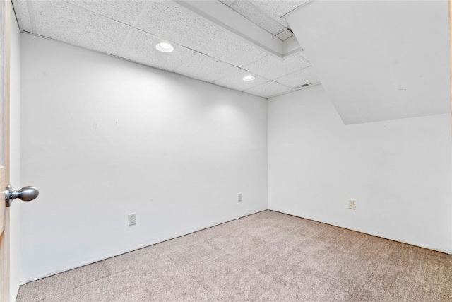 101 Golf Cir, Winfield, IA 52659 - unfurnished room with carpet flooring, recessed lighting, and a paneled ceiling