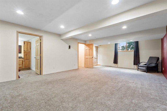 101 Golf Cir, Winfield, IA 52659 - basement featuring recessed lighting and light colored carpet
