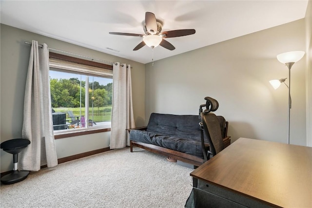 8313 Monterey Dr NE, Cedar Rapids, IA 52402 - carpeted office with a ceiling fan and baseboards
